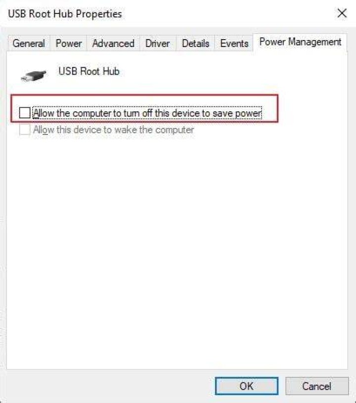 USB Root Hub Properties