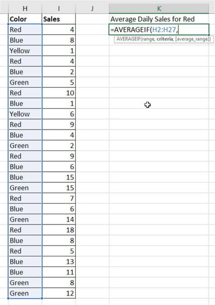 Use AVERAGEIF across multiple cell ranges in a worksheet