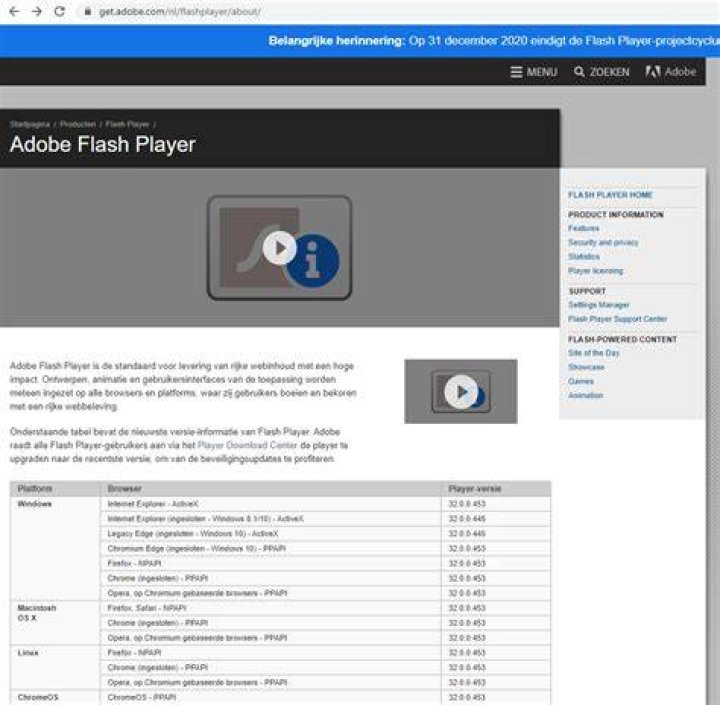 Use Flash Player after 12 Jan 2021