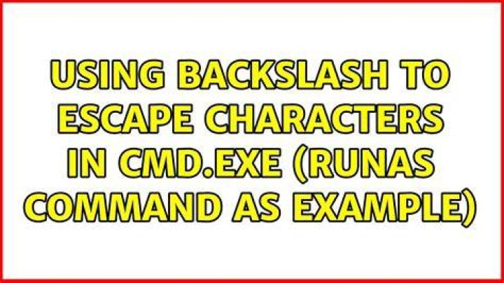 Using backslash to escape characters in cmd.exe (runas command as example)