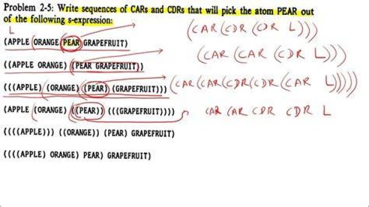 Using car and cdr