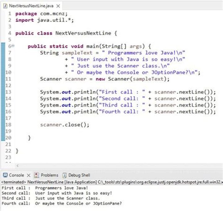 Using scanner.nextLine() [duplicate]