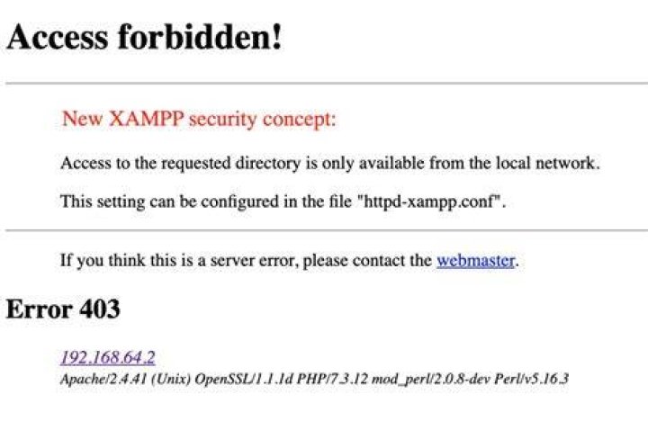 Using XAMPP, Error 403 Access Forbidden