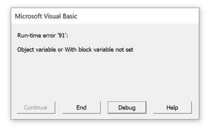 VBA: Run time error '91'?
