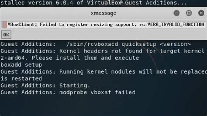 vboxclient failed to register resizing support rc=verr invalid function