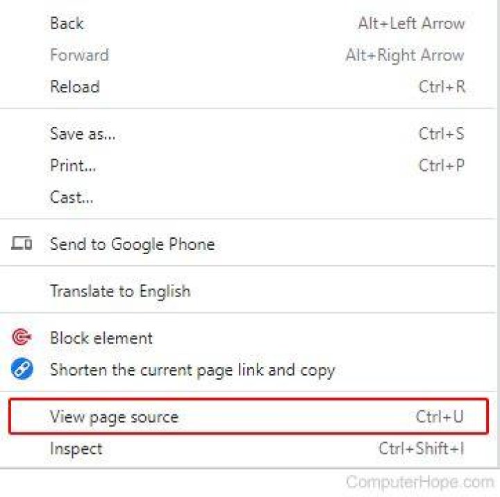 View Page Source