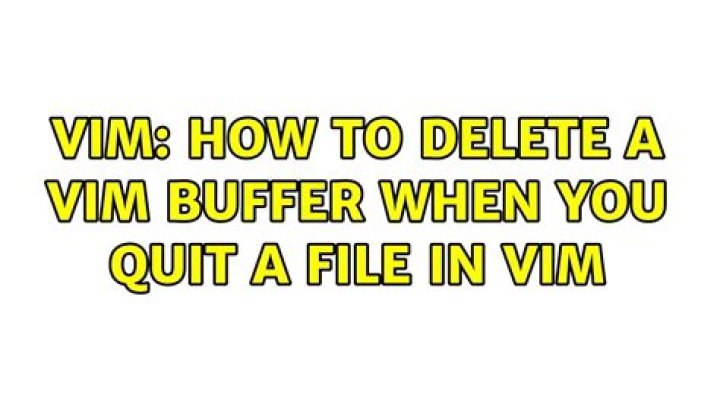 Vim: How to delete a vim buffer when you quit a file in vim