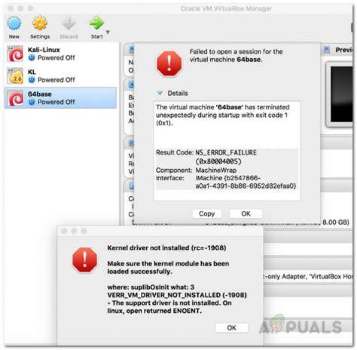 Virtualbox does not run: NS_ERROR_FAILURE