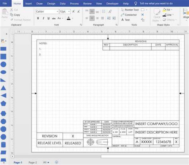 Visio template affected by drawing scale