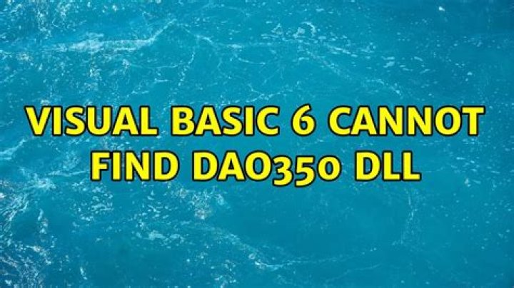 Visual Basic 6 Cannot Find DAO350 DLL