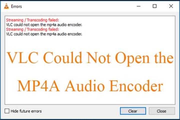 VLC could not open the mp4a audio encoder