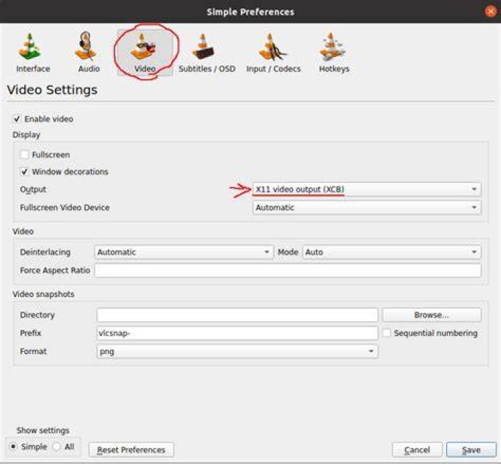 VLC media player is not displaying video, but audio works