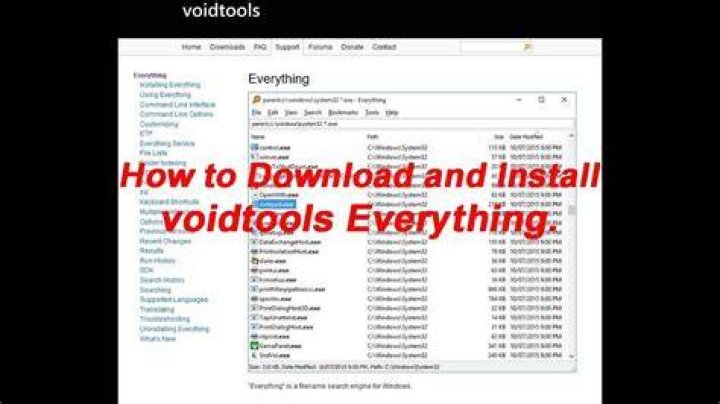 VoidTools Everything screenshot of msys-2.0.dlls