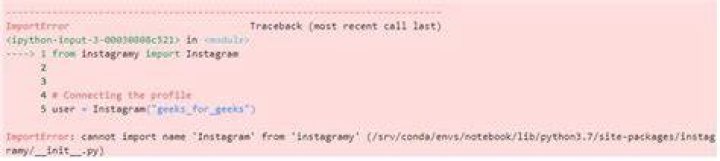 We are trying from Instagram importing Instagramy from python but it's not working