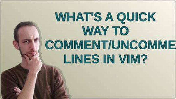 What's a quick way to comment/uncomment lines in Vim?