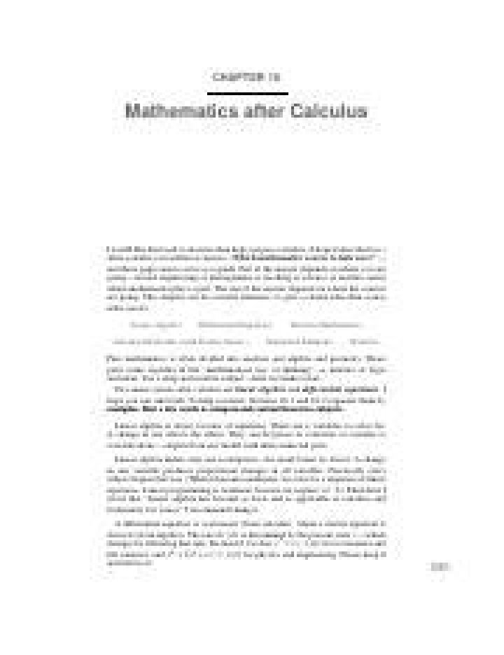 What's math beyond calculus? [closed]