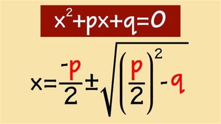 What do the $p$ and $q$ stand for in this quadratic formula?