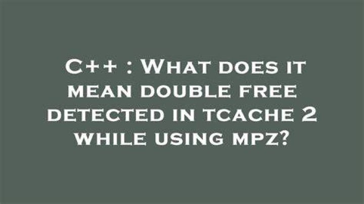 What does it mean double free detected in tcache 2 while using mpz?