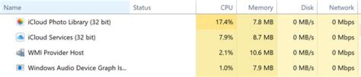 What iCloud for windows is doing in the background - it takes 25% cpu capacity by average | and how to solve it