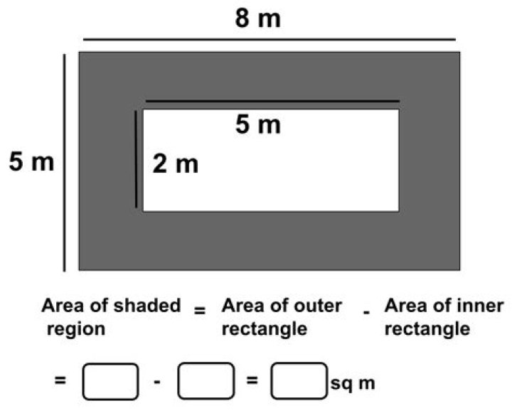 What is the area of the shaded region in this rectangle?