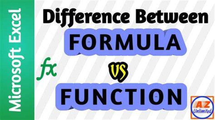 What is the difference between function and formula in Excel?