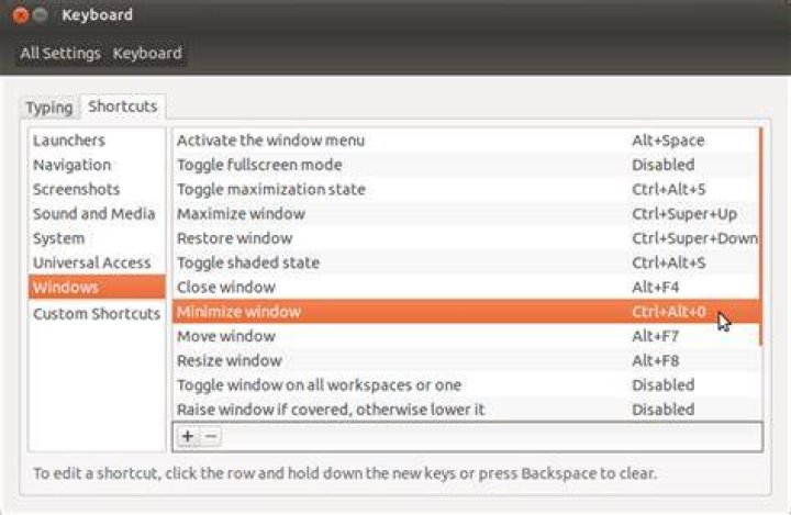What is the keyboard shortcut to minimise a window to launcher in unity? [duplicate]