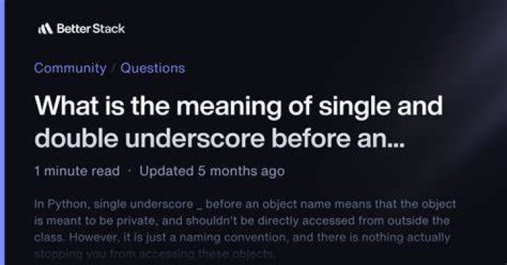 What is the meaning of single and double underscore before an object name?