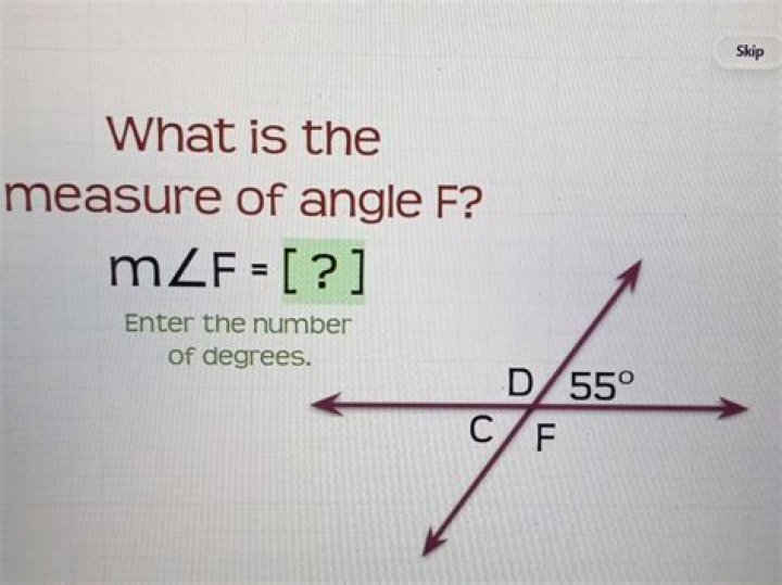 What is the measure of angle F?