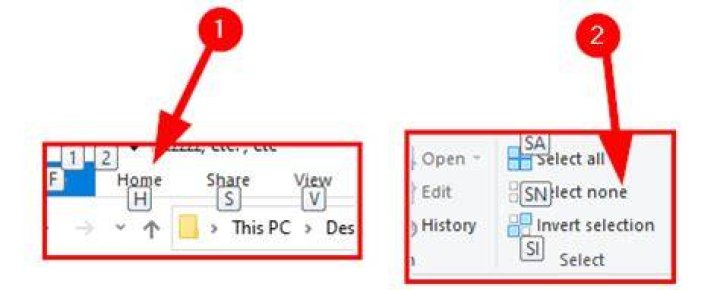 What is the Windows shortcut key for unselecting all files?