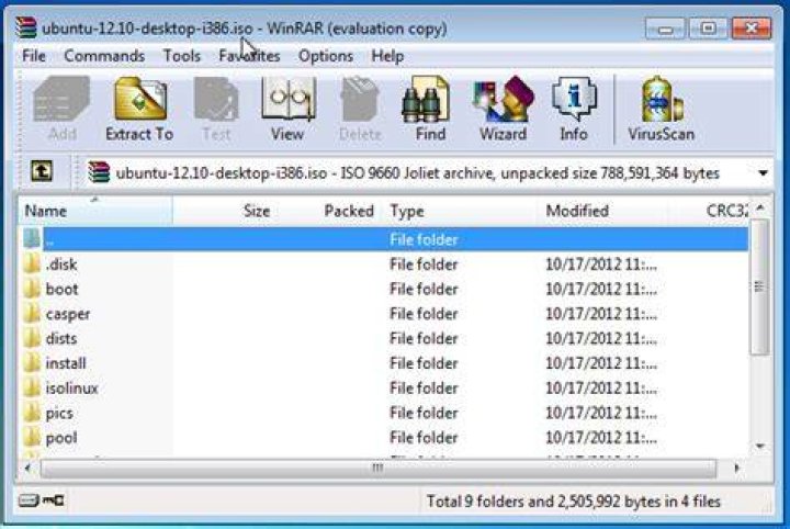 What to do with an Ubuntu disk image that appears as a WinRAR file?