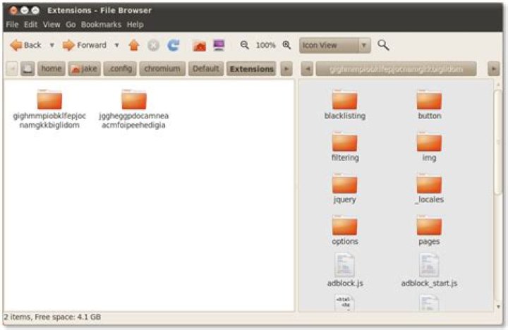 Where are Chromium extensions stored on Ubuntu Linux?