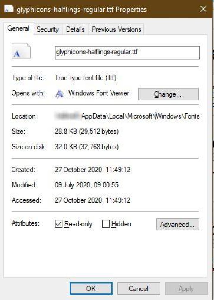 Where are user specific font files stored?