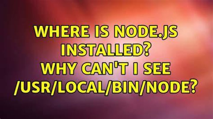 Where is Node.js installed? Why can't I see /usr/local/bin/node?
