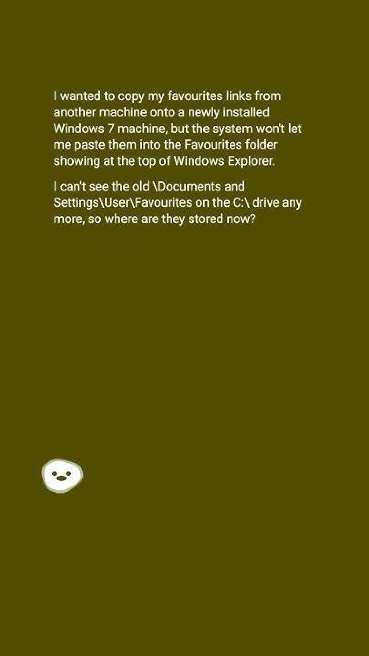 Where is the favourites folder in Windows 7?