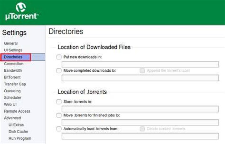 Where is the utorrent default download directory?