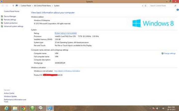 Where to find the Windows 8 Product ID (PID)