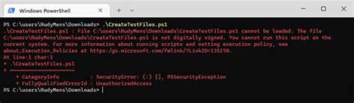Why is my locally-created script not allowed to run under the RemoteSigned execution policy?
