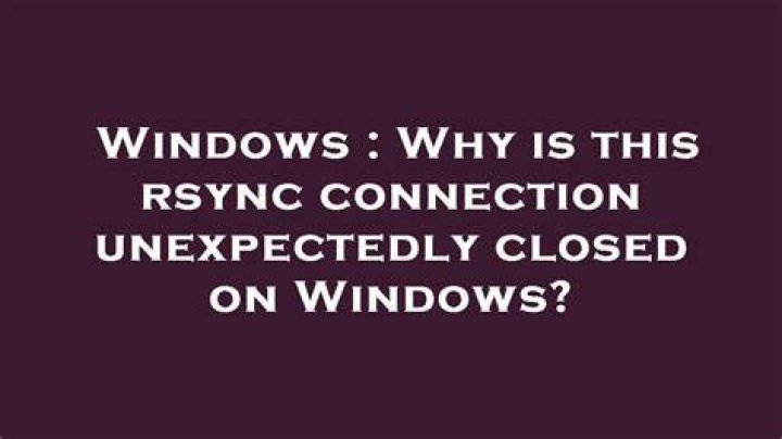 Why is this rsync connection unexpectedly closed on Windows? [closed]