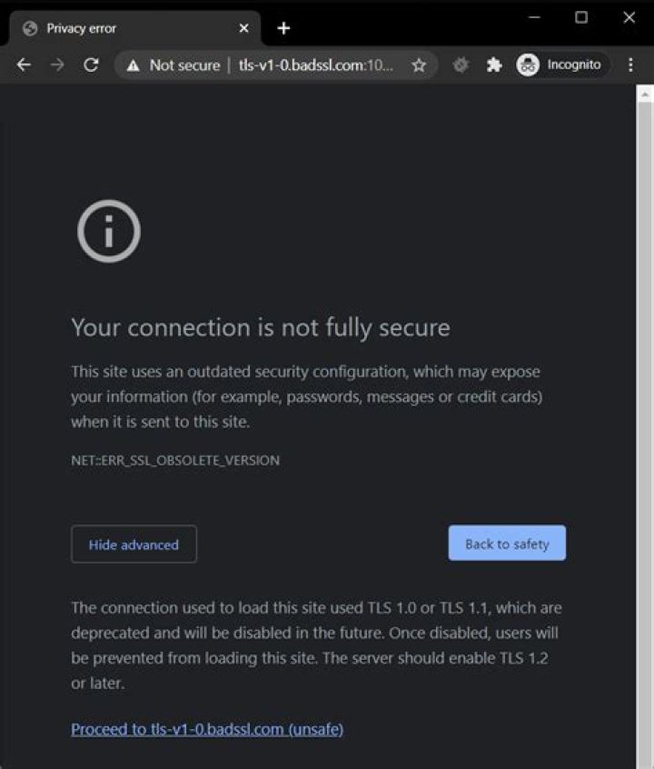 Will Chrome fully remove TLS 1.0?