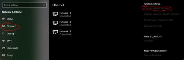 Windows 10 build 1803 Network and Internet 