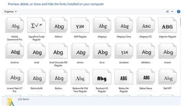 Windows 10 Font folder displaying as files instead of fonts