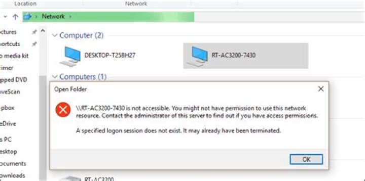 Windows 10 Map Network Drive 'A specified logon session does not exist.'