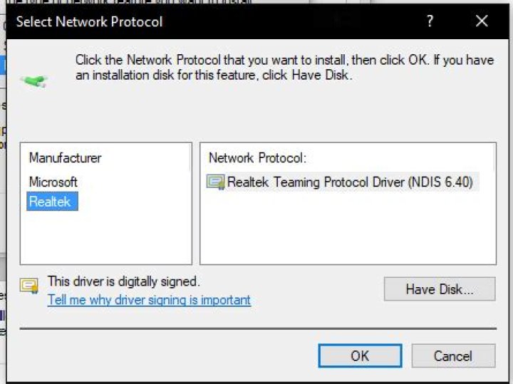 Windows 10 NIC Teaming with Realtek NICs