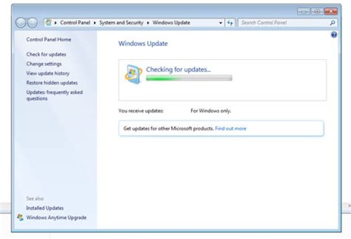 Windows 7 SP1 Windows Update stuck checking for updates