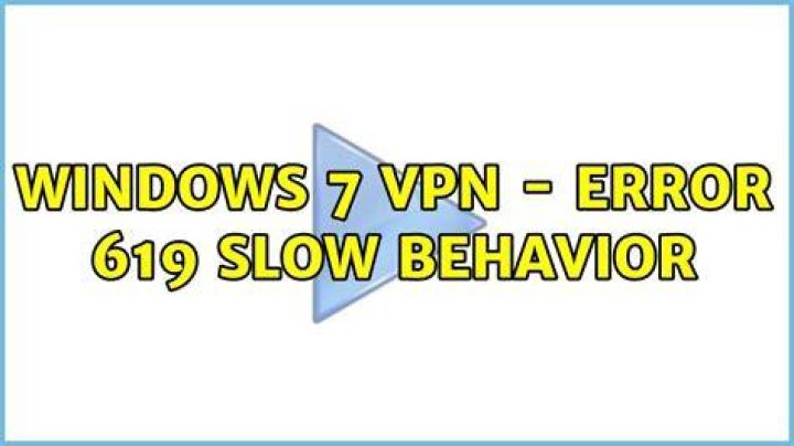 Windows 7 VPN Error 619