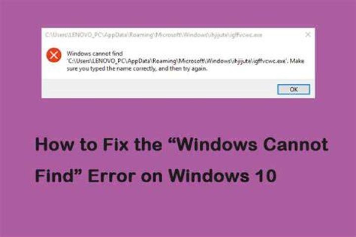 Windows Cannot find