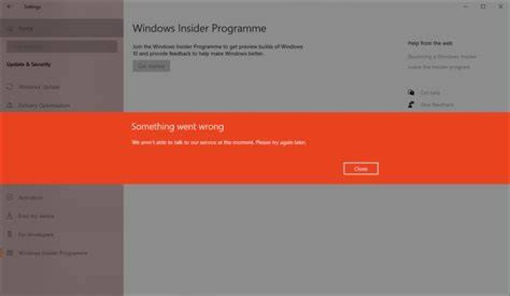 Windows Insider Program “Something went wrong”