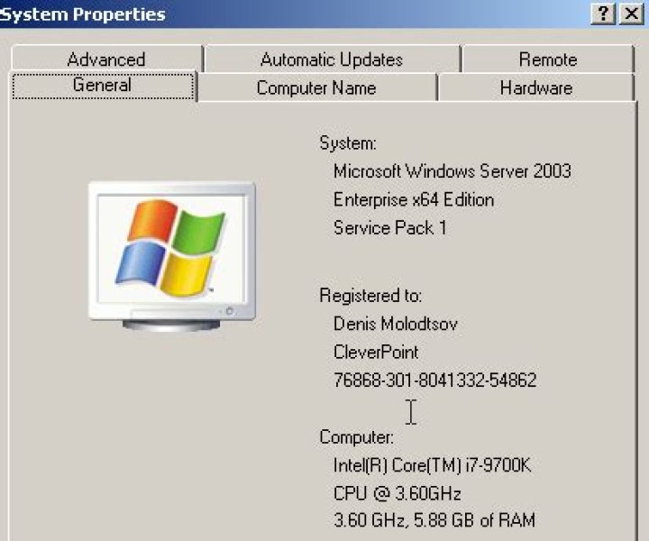 Windows Server 2003 - Can't Activate. Message number: 32777