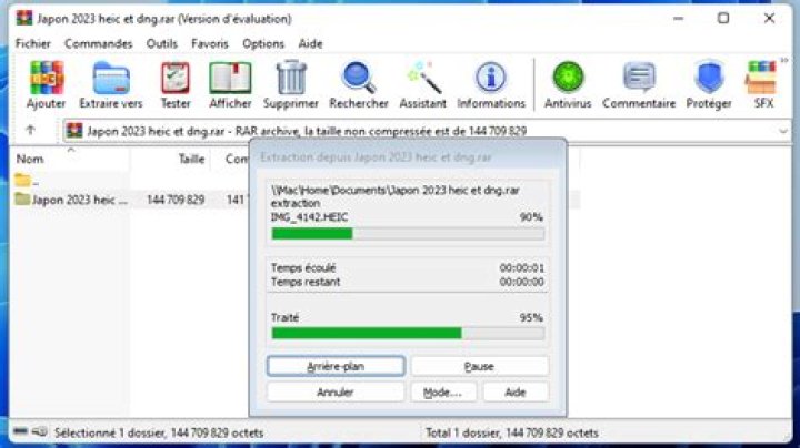 WinRAR, searching an archive