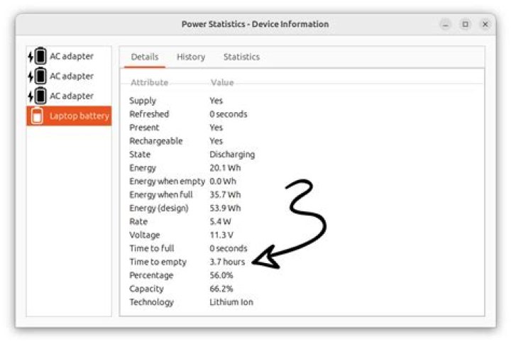 Wrong battery percentage when using ubuntu